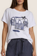 T-Shirt mit Fashion-Bag Print