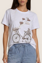 T-Shirt mit Fahrrad-Print & Herzballons