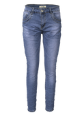 Jewelly Damen Stretch Jeans Five-Pocket-Jeans Boyfriend -Cut by Lexxury mit Reißverschluss…