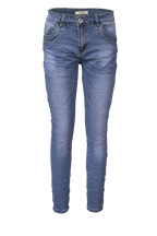 Jewelly Damen Stretch Jeans Five-Pocket-Jeans Boyfriend -Cut by Lexxury mit Reißverschluss…