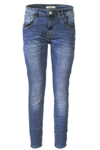 Jewelly Damen Stretch Jeans Five-Pocket-Jeans Boyfriend -Cut by Lexxury mit Reißverschluss…