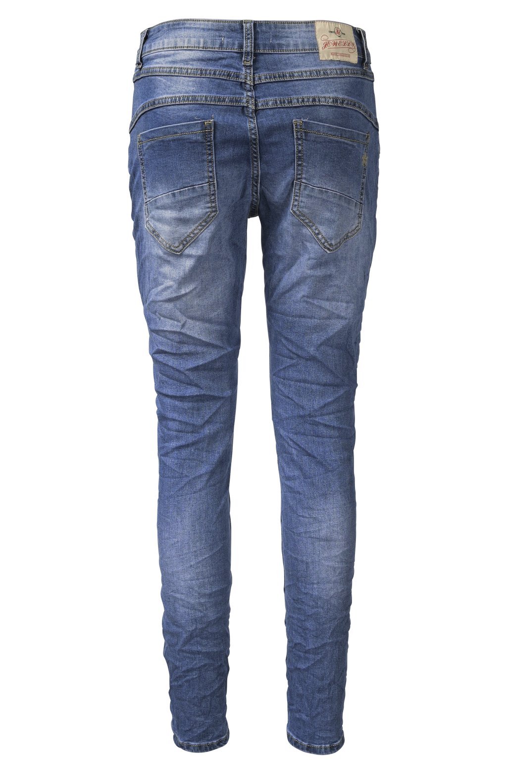 Jewelly Damen Stretch Jeans Five-Pocket-Jeans Boyfriend -Cut by Lexxury mit Reißverschluss…