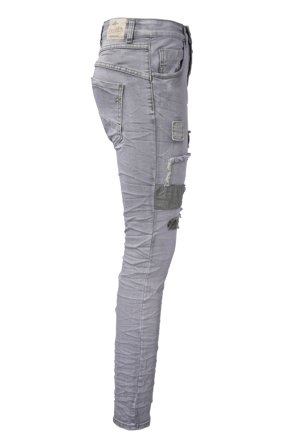 Jewelly Damen Jeans Boyfriend -Cut Patches Aufnäher