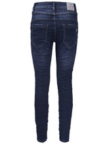 Jewelly Damen Jeans  | Stretch Jeans Five-Pocket im Crash-Look | Boyfriend Hose und sichtbarer Knopfleiste mit Schmuckknöpfen  #1