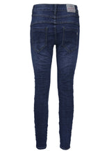 Jewelly Damen Jeans  | Stretch Jeans Five-Pocket im Crash-Look | Boyfriend Hose und sichtbarer Knopfleiste mit Schmuckknöpfen  #1