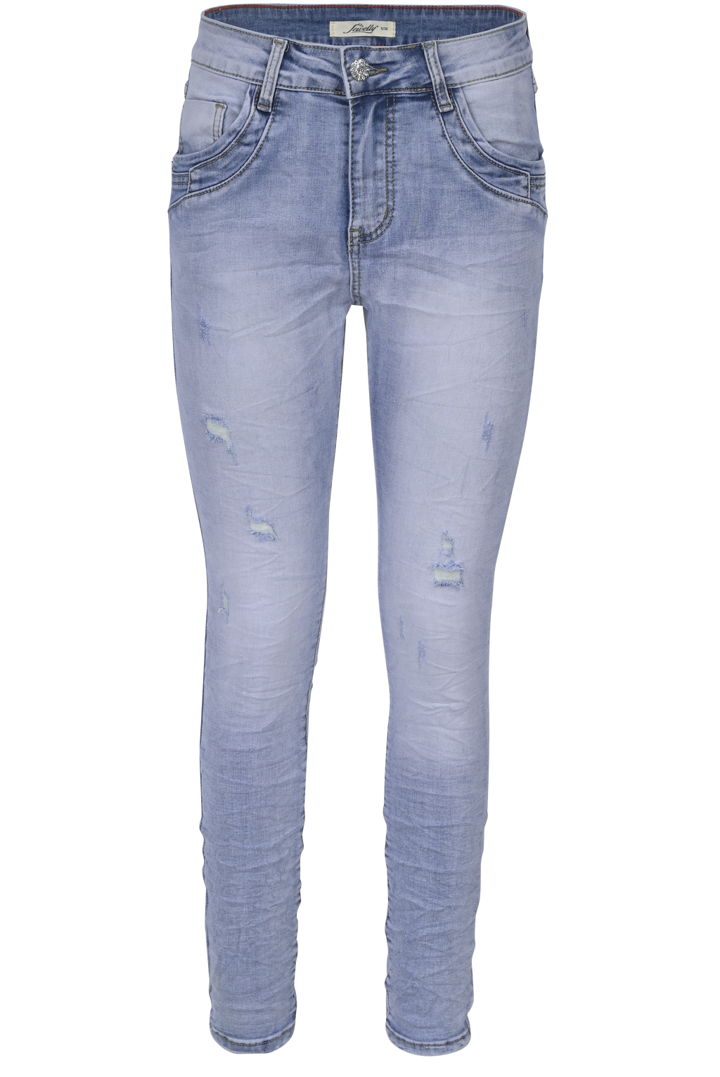 Jewelly Damen Jeans im Used Look