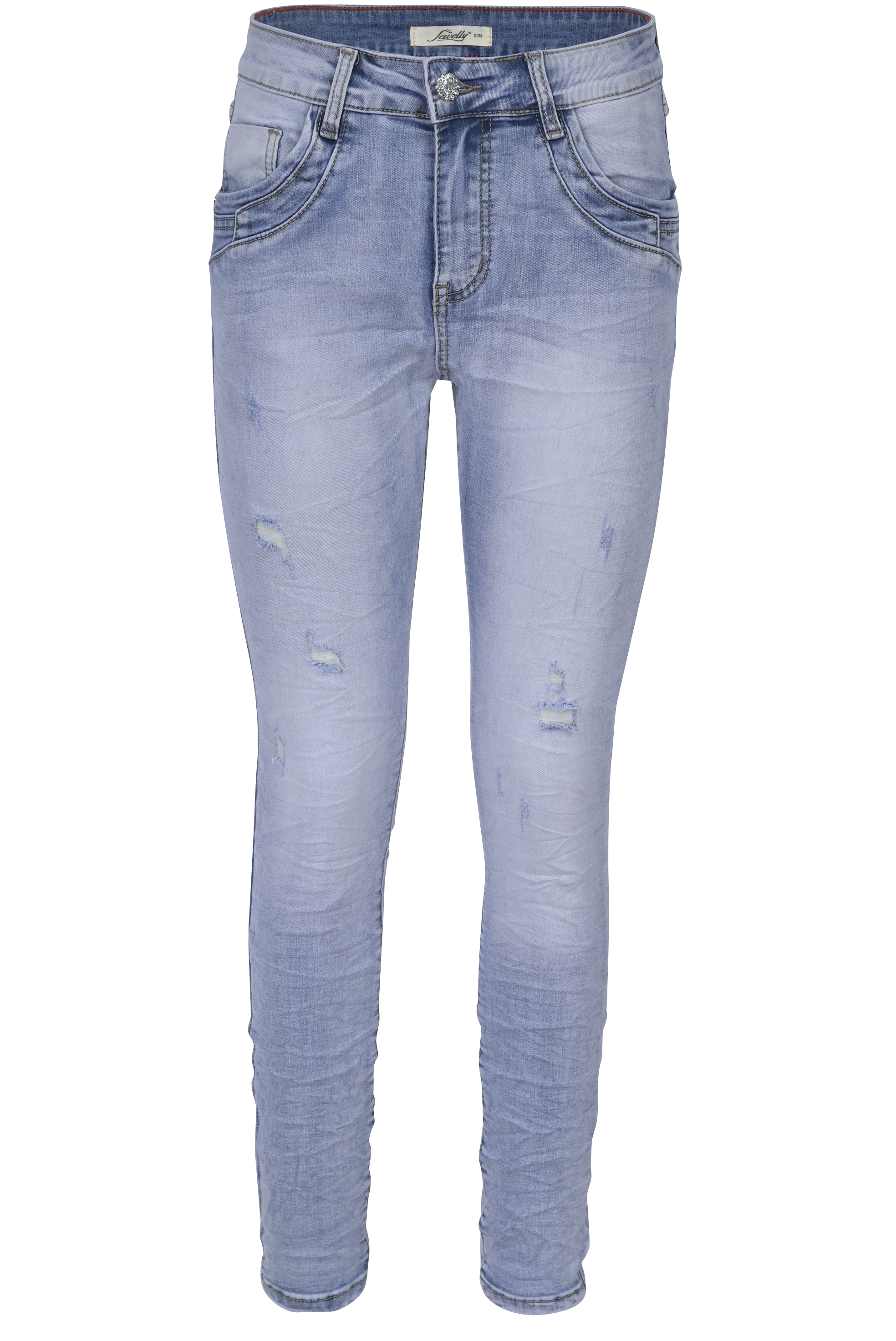 Jewelly Damen Jeans im Used Look