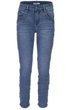 Jewelly Damen Jeans  | Stretch Jeans Five-Pocket im Crash-Look | Boyfriend -Cut - im Crash-Look mit Reißverschluss
