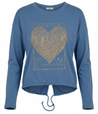 Longsleeve mit Herzmotiv & Strassdetails – „L’AMOUR“