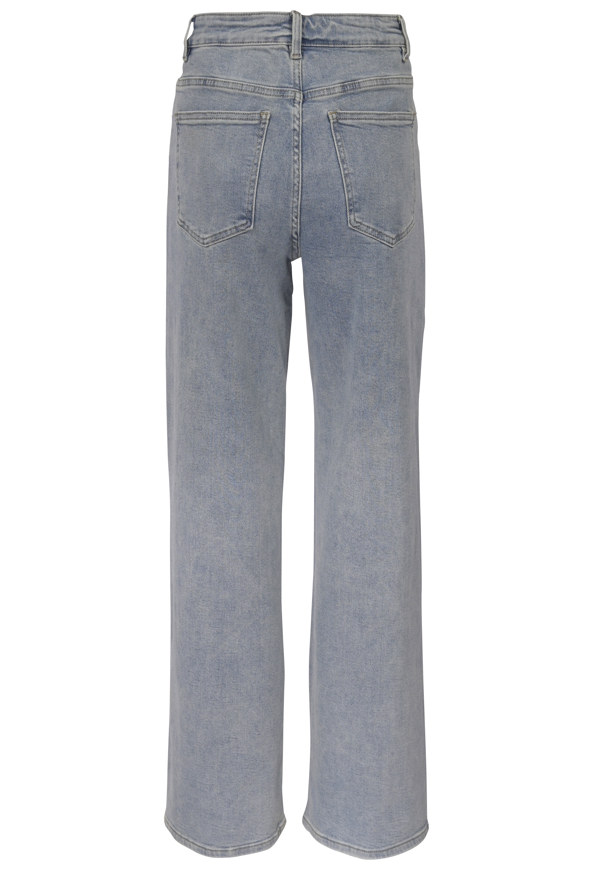 Light Blue Straight-Leg Jeans mit Schnürung – High Waist Fit