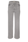 Grey Straight-Leg Jeans mit Schnürung – High Waist Fit
