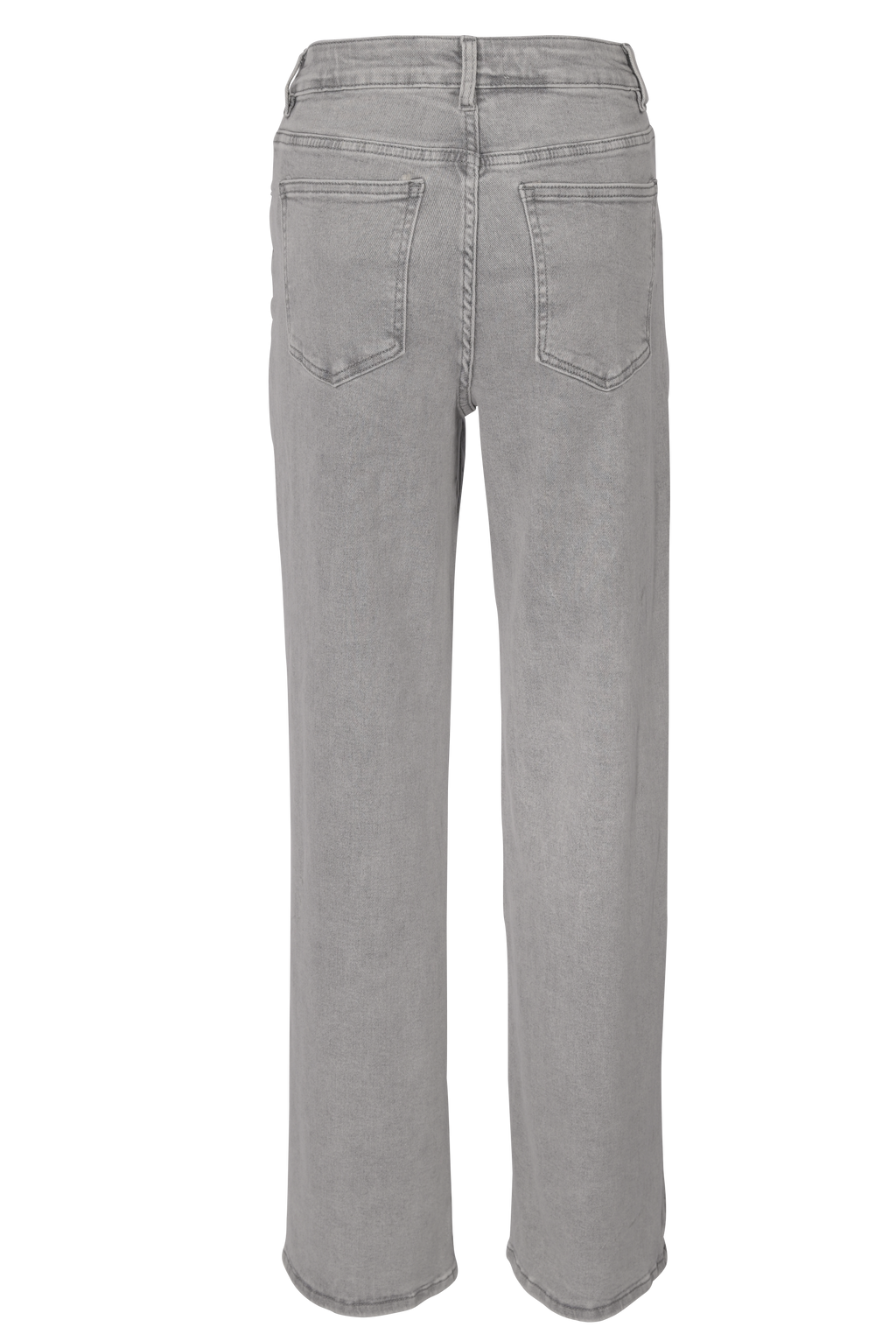 Grey Straight-Leg Jeans mit Schnürung – High Waist Fit