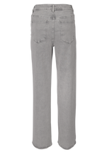 Grey Straight-Leg Jeans mit Schnürung – High Waist Fit