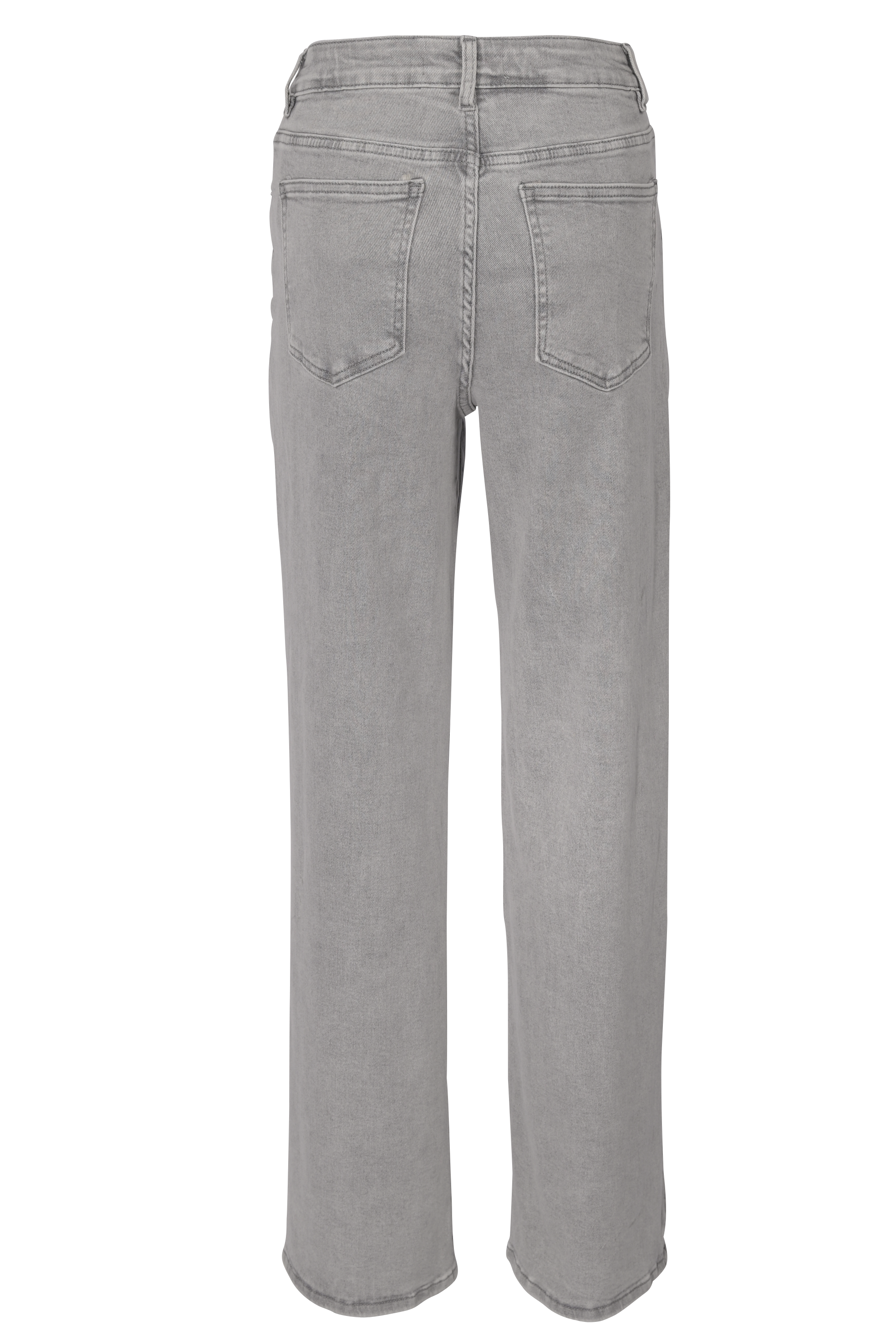 Grey Straight-Leg Jeans mit Schnürung – High Waist Fit