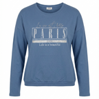Sweatshirt „PARIS“ mit Strass-Detail – Casual Chic Fit