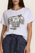 T-Shirt mit Fashion-Bag Print