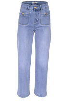 High-Waist Straight Fit Jeans mit Fronttaschen