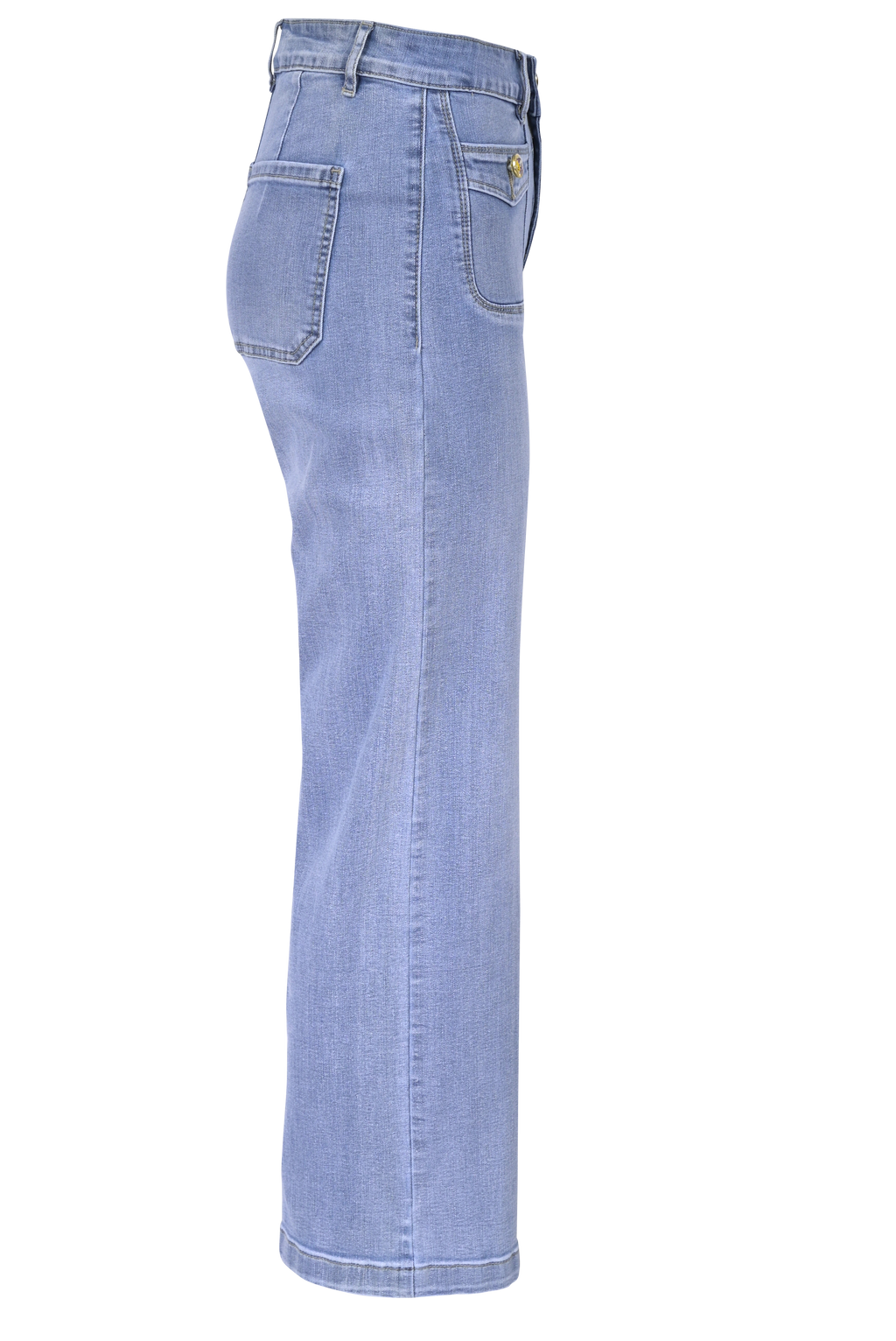 High-Waist Straight Fit Jeans mit Fronttaschen