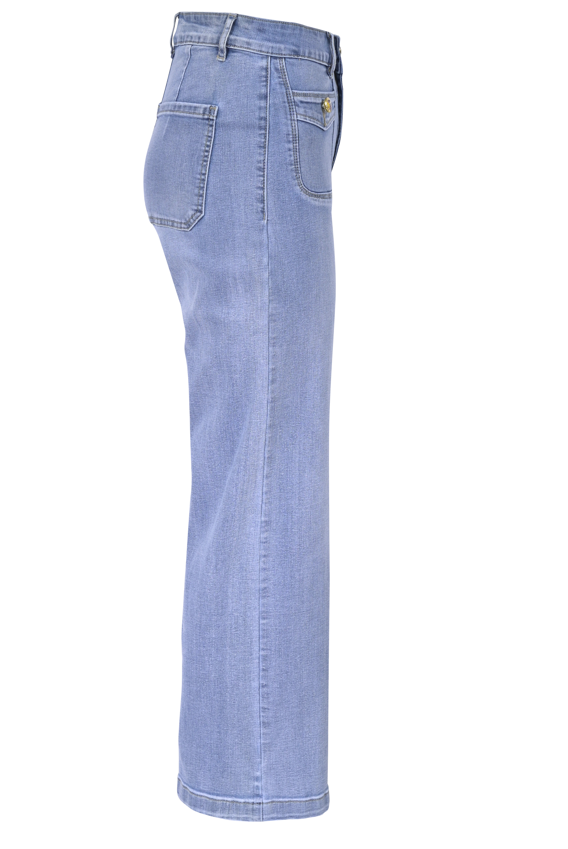 High-Waist Straight Fit Jeans mit Fronttaschen