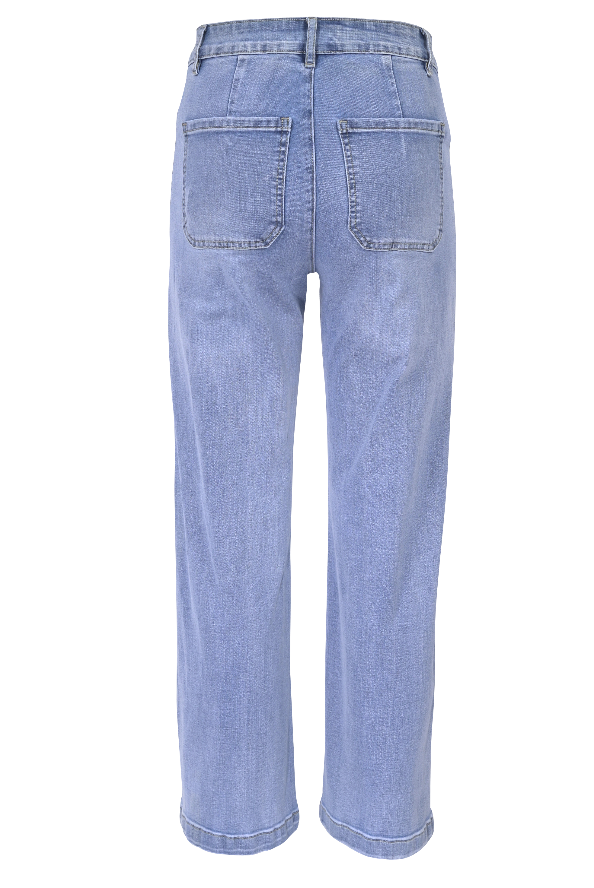 High-Waist Straight Fit Jeans mit Fronttaschen