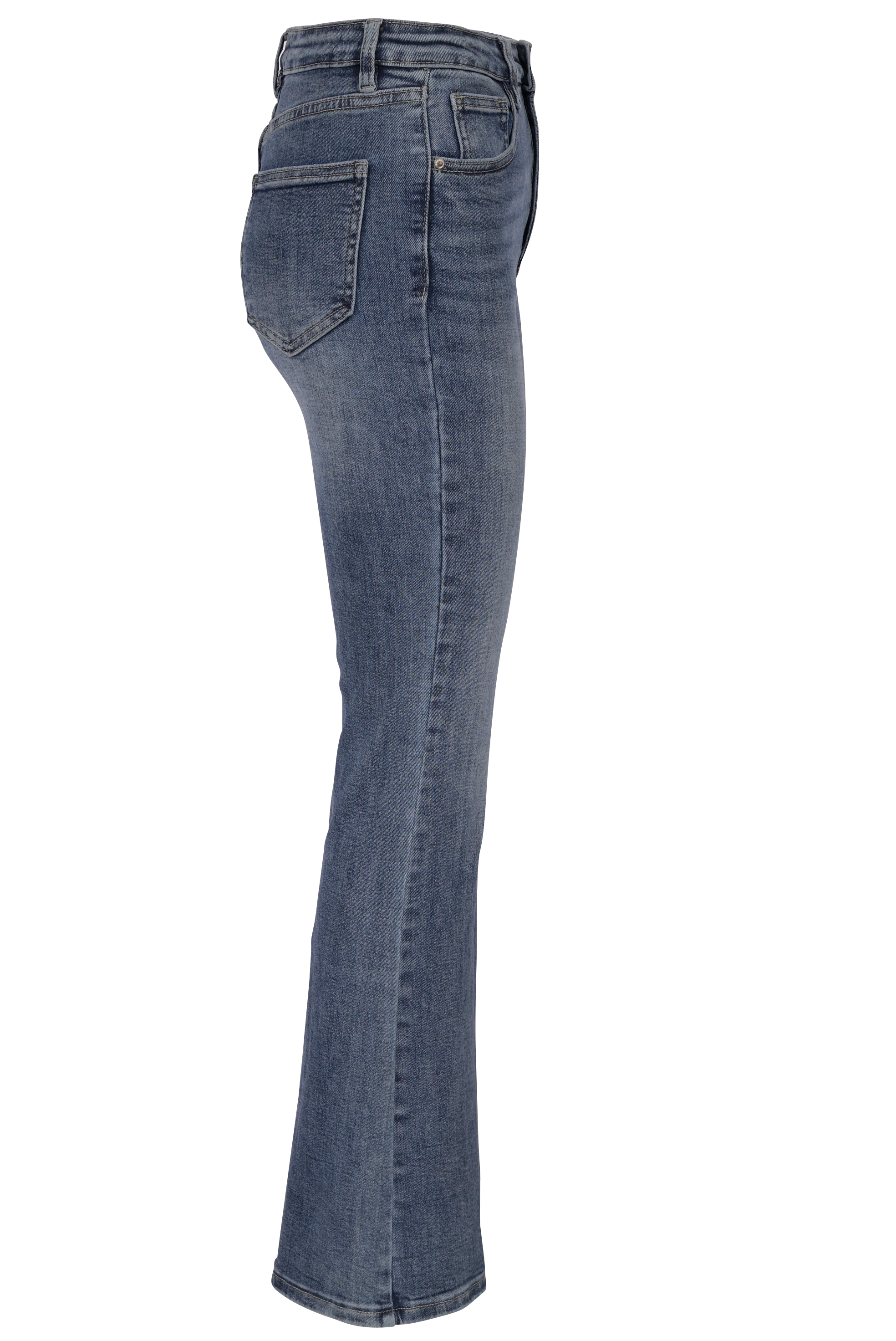 Blue Flared Jeans – High Waist Fit