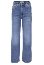 Blue Straight-Leg Jeans – High Waist Fit