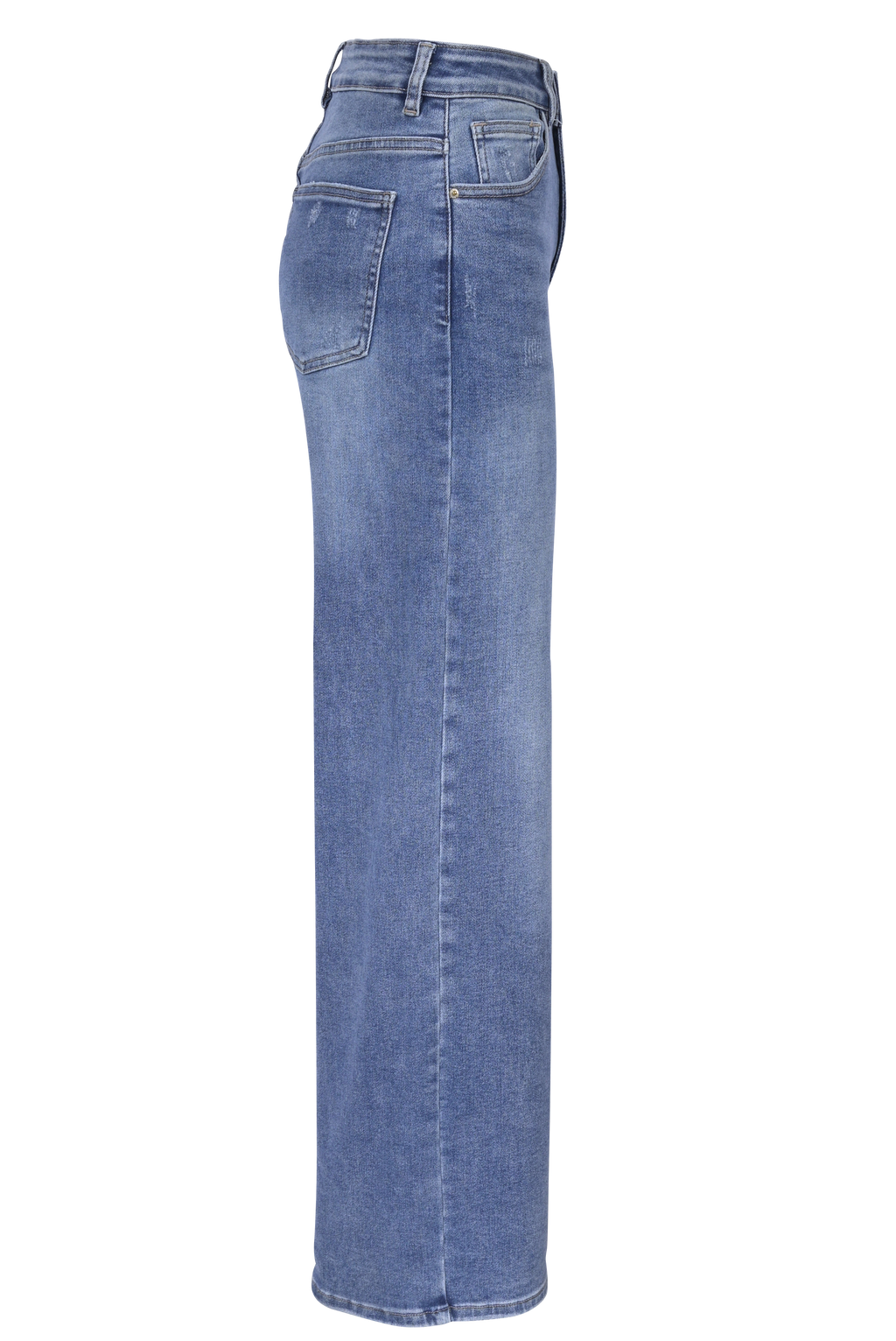 Blue Straight-Leg Jeans – High Waist Fit