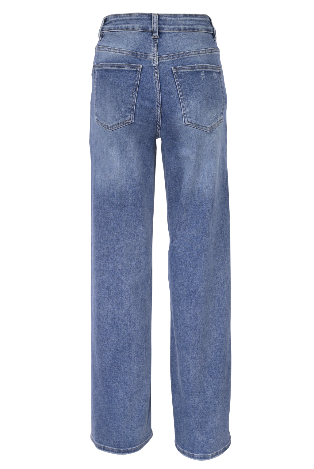 Blue Straight-Leg Jeans – High Waist Fit