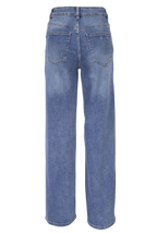 Blue Straight-Leg Jeans – High Waist Fit