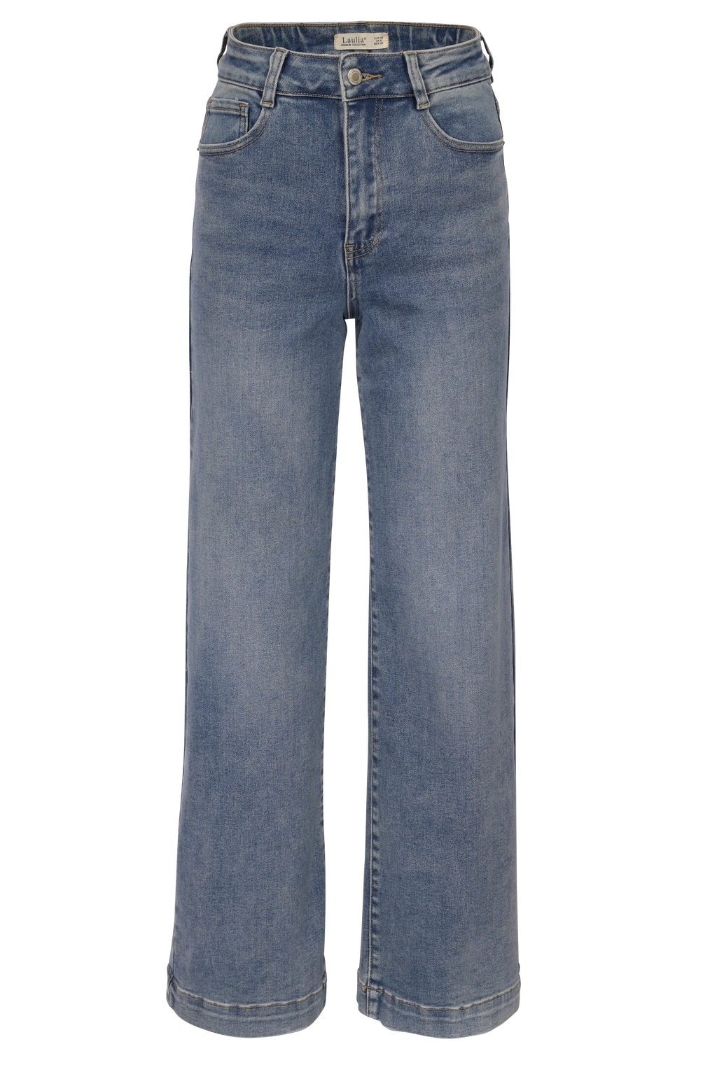 Blue Straight-Leg Jeans – High Waist Fit