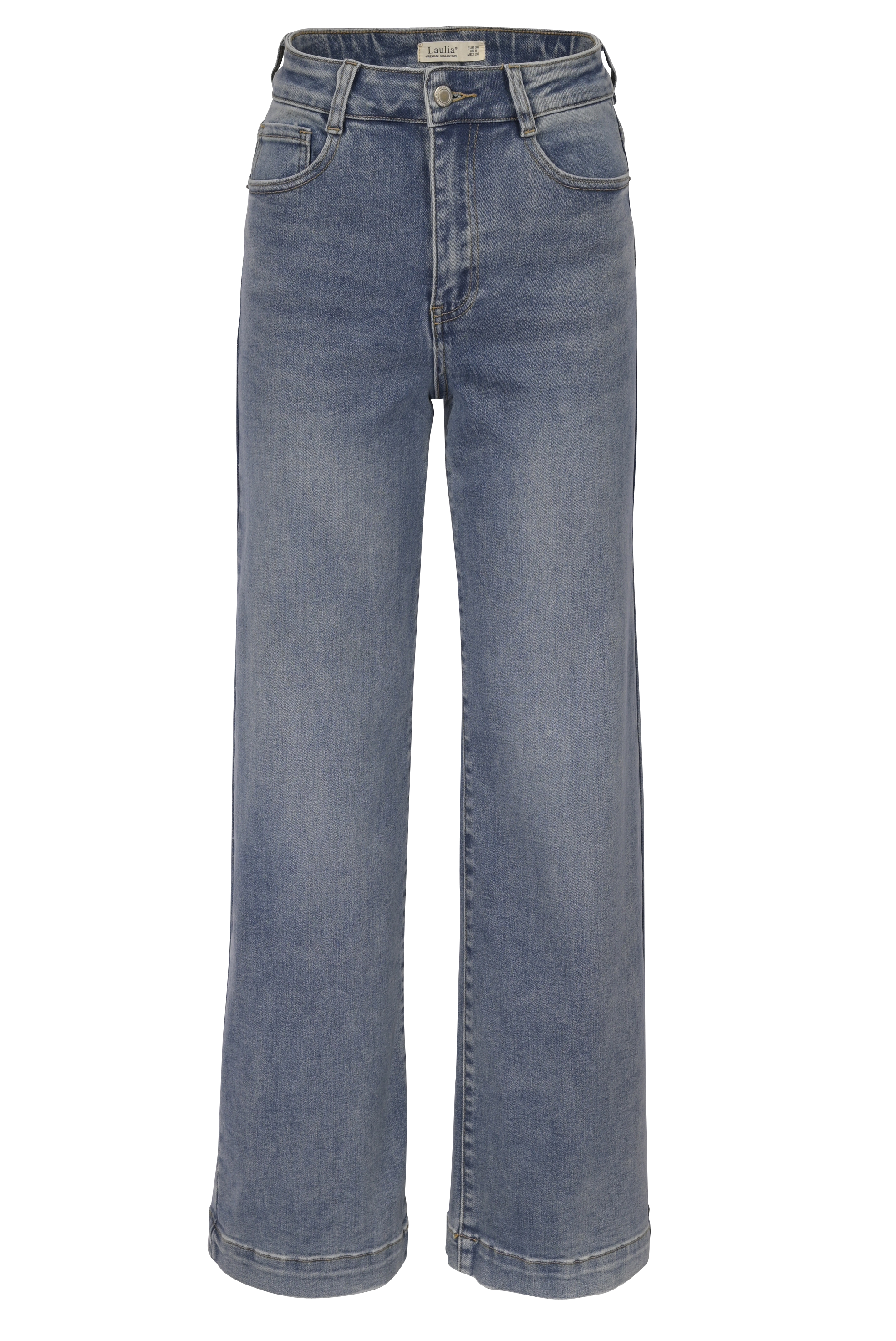 Blue Straight-Leg Jeans – High Waist Fit