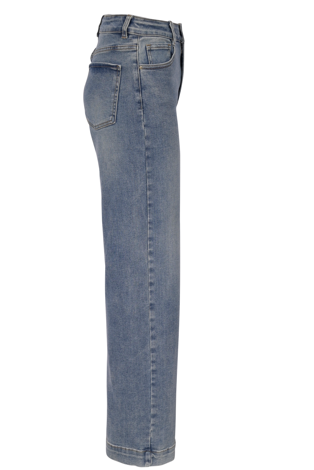 Blue Straight-Leg Jeans – High Waist Fit