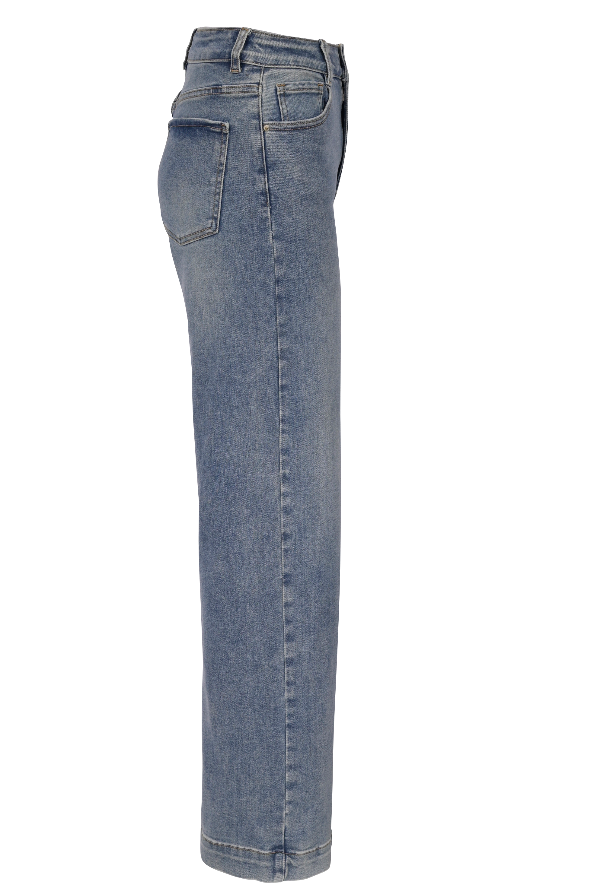 Blue Straight-Leg Jeans – High Waist Fit