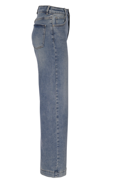 Blue Straight-Leg Jeans – High Waist Fit