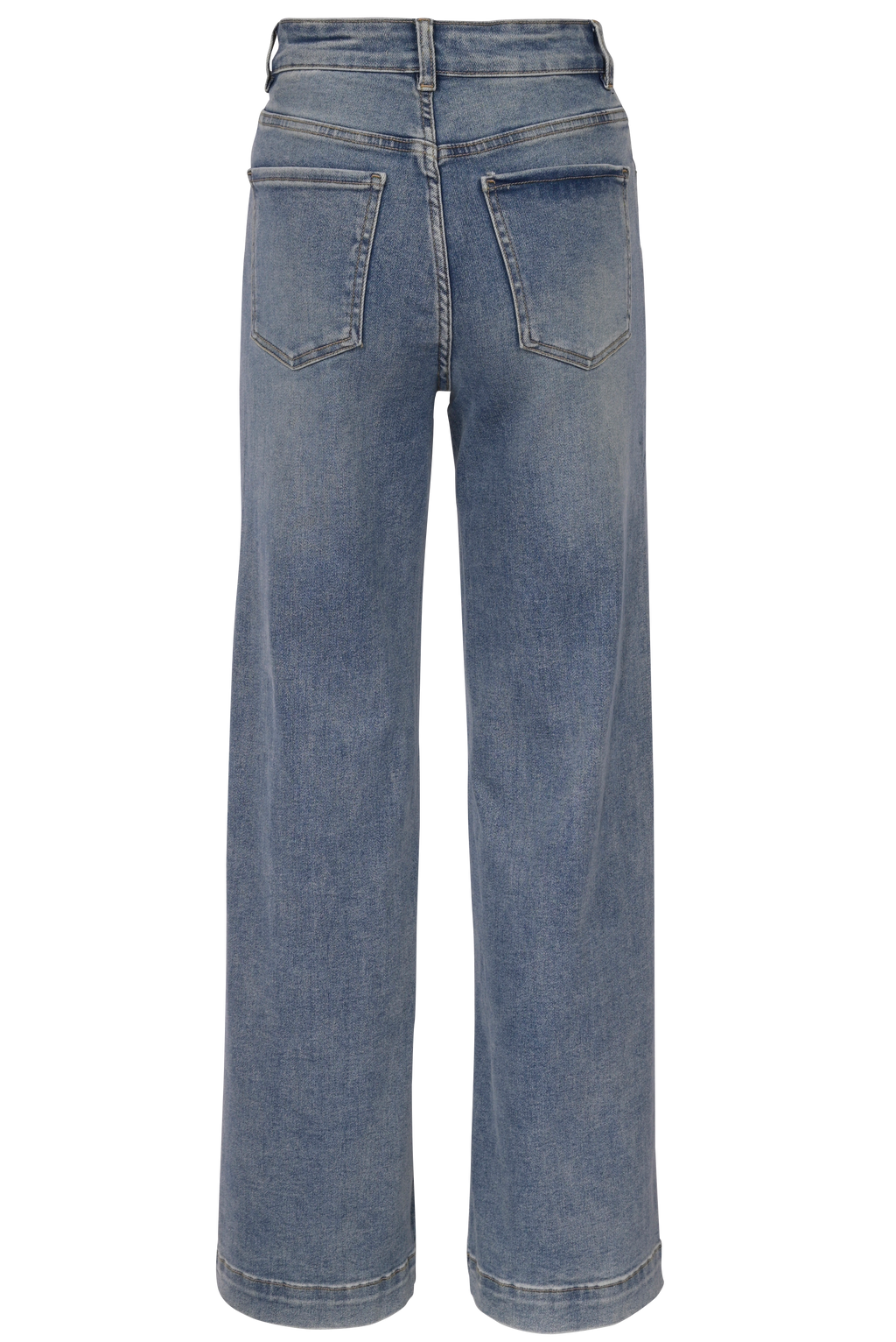 Blue Straight-Leg Jeans – High Waist Fit