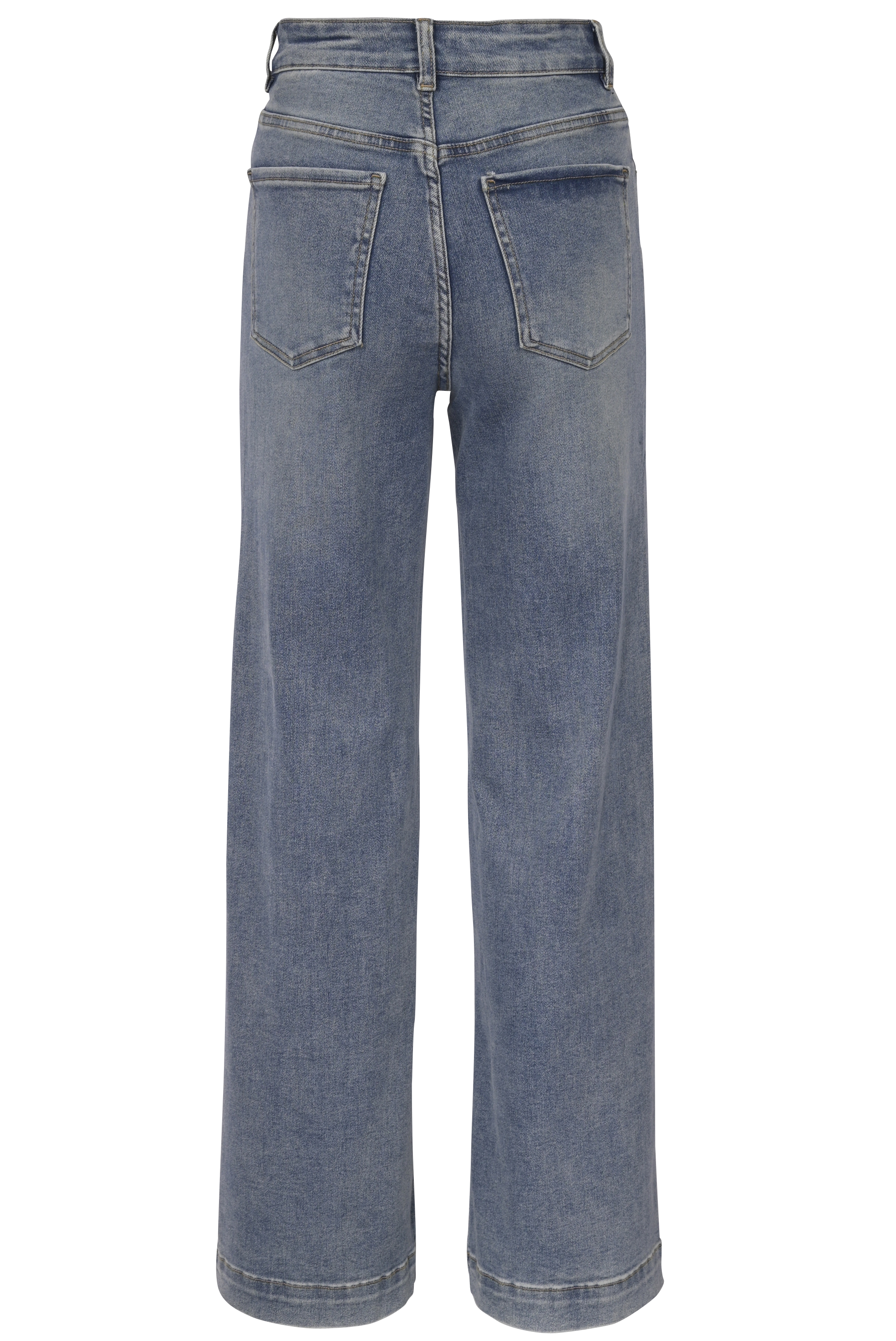 Blue Straight-Leg Jeans – High Waist Fit
