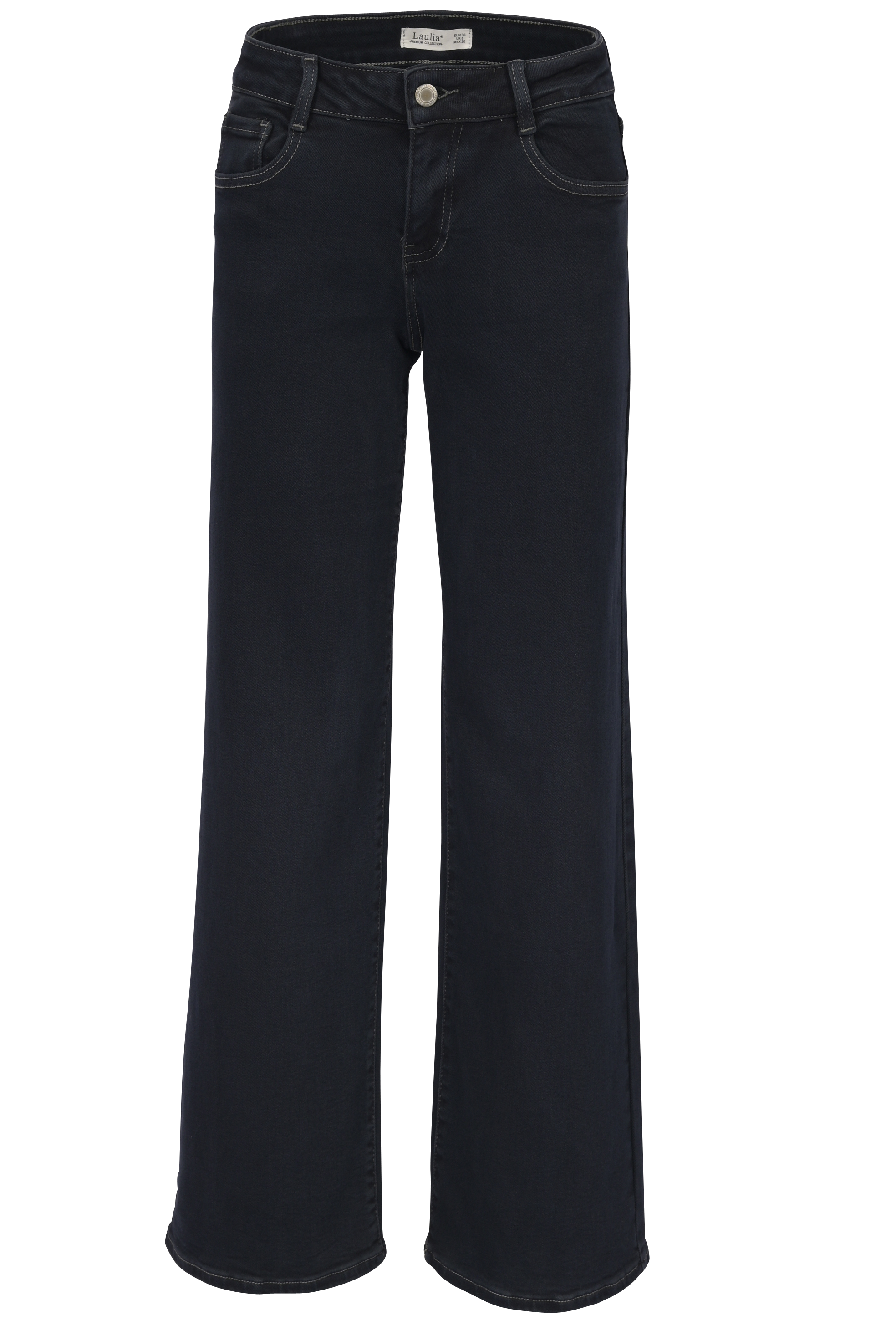 Dark Blue Straight-Leg Jeans – High Waist Fit