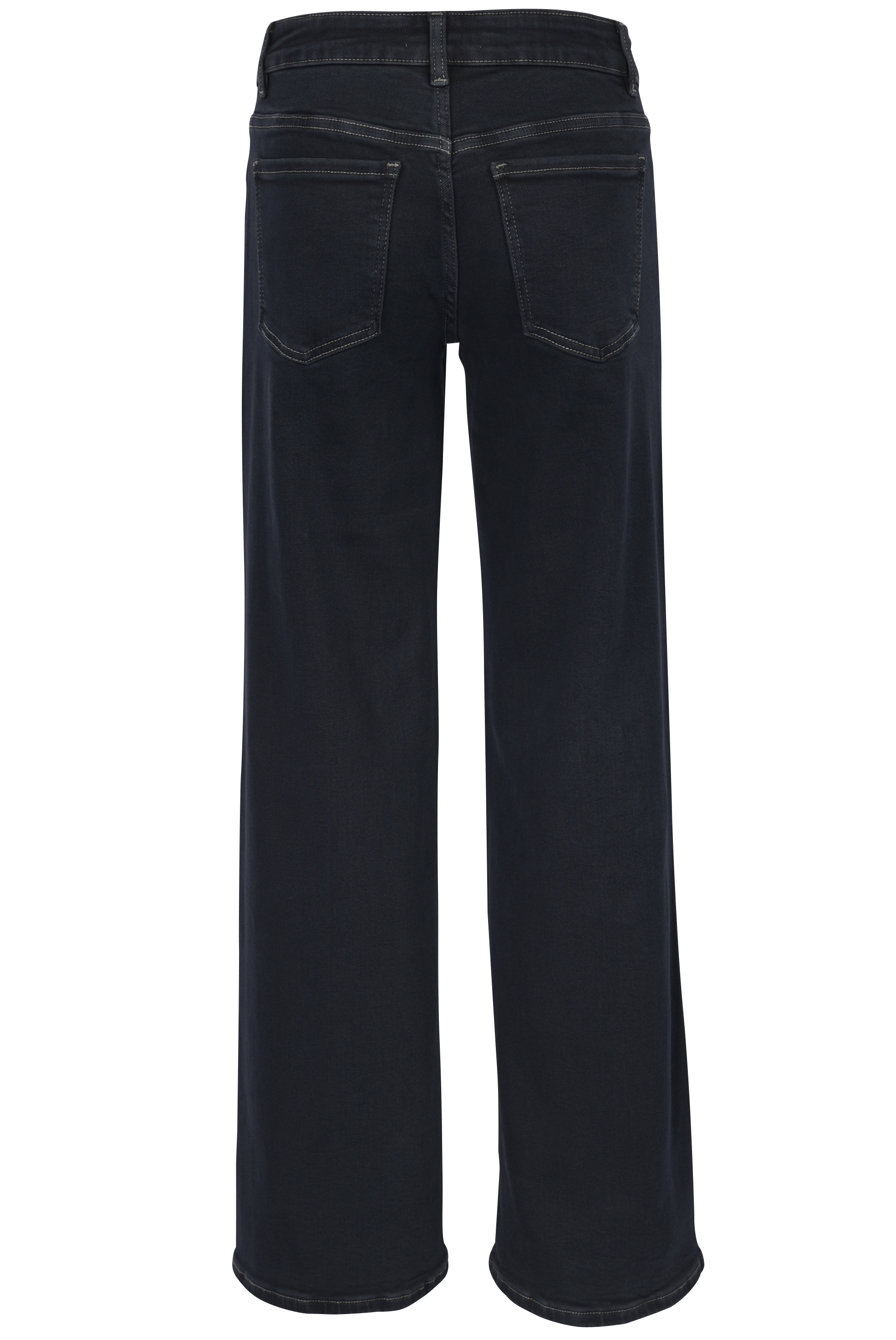 Dark Blue Straight-Leg Jeans – High Waist Fit