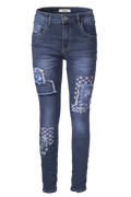 Jewelly Damen Jeans Boyfriend -Cut Patches Aufnäher 7023