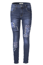 Jewelly Damen Jeans Boyfriend -Cut Patches Aufnäher 7023