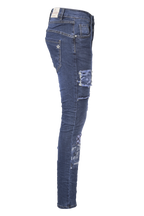 Jewelly Damen Jeans Boyfriend -Cut Patches Aufnäher 7023
