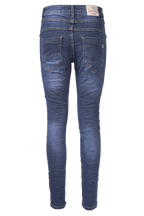 Jewelly Damen Jeans Boyfriend -Cut Patches Aufnäher 7023