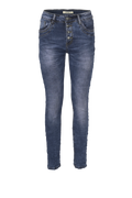 Jewelly Damen Jeans Five-Pocket im Crash-Look 7082