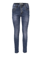 Jewelly Damen Jeans Five-Pocket im Crash-Look 7082