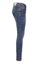 Jewelly Damen Jeans Five-Pocket im Crash-Look 7082