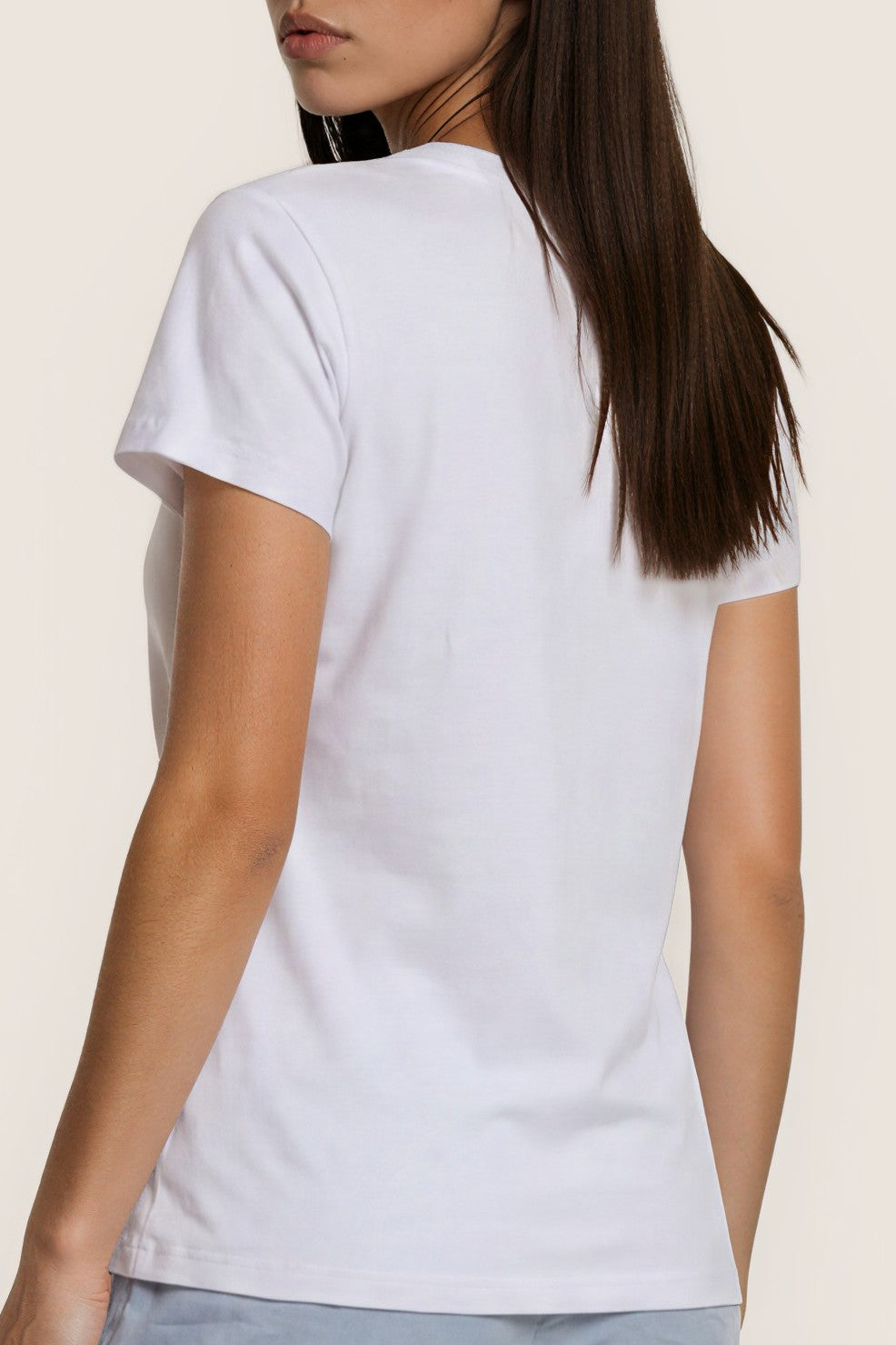 T-Shirt mit Herz-Print & Strassdetails