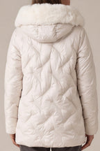 Steppjacke mit Kunstfell-Kapuze