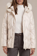 Steppjacke mit Kunstfell-Kapuze
