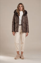 Steppjacke mit Kunstfell-Kapuze
