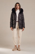 Steppjacke mit Kunstfell-Kapuze